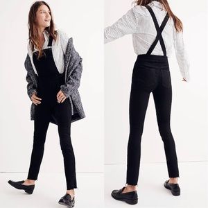 Madewell Skinny Overalls Raw Hem Edition Black • S